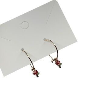 Rose hoop earrings